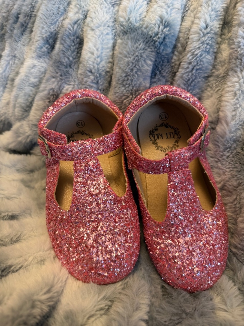 Girls pink sparkle dress shoes Size 13